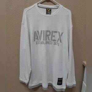 PRICE DROP! Avirex Men's White Thermal Waffle Shirt Y2k Size:XXL   Avirex